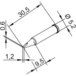 ראש לידית מלחם - ERSA 0102CDLF12 - CHISEL 1.2MM