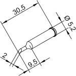 ראש לידית מלחם - ERSA 0102ADLF20 - ANGLED 2.0MM