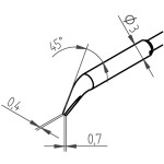 ראש לידית מלחם - ERSA 0462PDLF007 - BENT 0.7MM