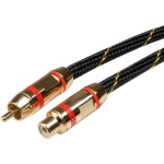 כבל ROLINE GOLD - 5M - RED RCA (M) - RED RCA (F) - AV