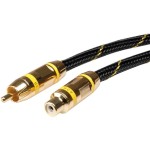 כבל ROLINE GOLD - 5M - YELLOW RCA (M) - YELLOW RCA (F) - AV