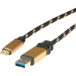 כבל ROLINE GOLD - 0.5M - C(M) ~ A(M) - USB 3.1