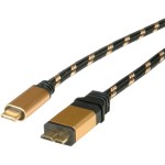 כבל ROLINE GOLD - 1M - C(M) ~ MICRO B(M) - USB 3.1