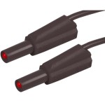 כבל בדיקה מבודד - 4MM PLUG ~ 4MM PLUG 1M - בידוד שחור