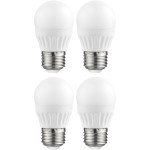 רביעיית נורות WARM WHITE LED 3W - הברגה E27 - עדשה חלבית