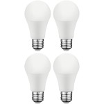 רביעיית נורות WARM WHITE LED 10W - הברגה E27 - עדשה חלבית