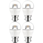 רביעיית נורות COOL WHITE LED 5W - חיבור B22 - עדשה שקופה