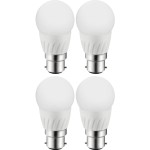 רביעיית נורות WARM WHITE LED 3W - חיבור B22 - עדשה חלבית