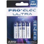 רביעיית סוללות אלקליין - AAA 1.5V - PRO-ELEC ULTRA ALKALINE