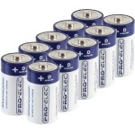 10 סוללות אלקליין - D 1.5V - PRO-ELEC ULTRA ALKALINE