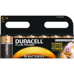 6 סוללות אלקליין - C 1.5V - DURACELL PLUS POWER ALKALINE