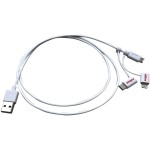 כבל 1M - USB A ~ LIGHTNING / MICRO USB / USB TYPE C