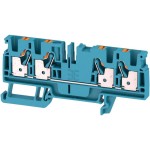 מחבר טרמינל בלוק לפס דין - 4WAY , 4MM² , 32A , 800V , BLUE