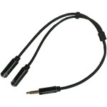 כבל מתאם PRO SIGNAL - PL 3.5MM 4P (M) - 2XPL 3.5MM (F) 0.25M