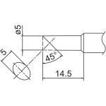 ראש מלחם - HAKKO T18-C5 - 45º BEVELED 5MM