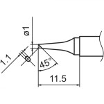 ראש מלחם - HAKKO T15-BC1 - 45º BEVELED 1MM