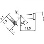 ראש מלחם - HAKKO T15-BCM2 - 45º BEVELED 2MM