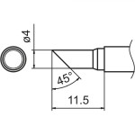 ראש מלחם - HAKKO T15-C4 - 45º BEVELED 4MM