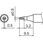 ראש מלחם - HAKKO T15-D08 - CHISEL 0.8MM