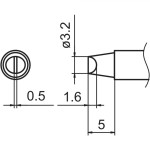 ראש מלחם - HAKKO T15-D32 - CHISEL 3.2MM