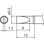 ראש מלחם - HAKKO T15-DL52 - LONG CHISEL 5.2MM
