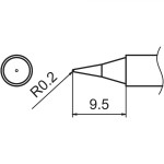 ראש מלחם - HAKKO T15-I - SHARP CONICAL 0.2MM