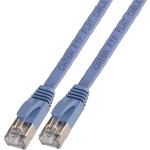 כבל רשת יצוק מסוכך - FLAT CAT6A 0.5M - בידוד כחול