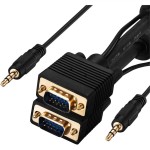 כבל VGA + AUDIO מקצועי זכר/זכר PRO SIGNAL - 1M