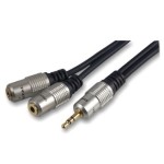 כבל מתאם PRO SIGNAL - PL 3.5MM (M) - 2XPL 3.5MM (F) 0.3M