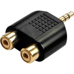 מתאם 3.5MM STEREO PLUG - 2XRCA SOCKETS