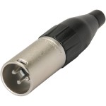 מחבר XLR זכר להלחמה לכבל - 3 מגעים - AMPHENOL AC3M