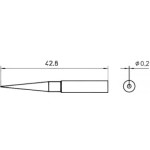 ראש למלחם - WELLER XNT-1LHS - 0.2MM LONG CONICAL