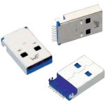 תקע (USB3.0 (A זוויתי למעגל מודפס - SMD