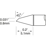 ראש לידית מלחם - METCAL UFTC-7DRH408 - HOOF 0.8MM