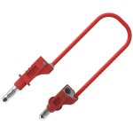 כבל בדיקה מבודד - 4MM PLUG ~ 4MM PLUG 0.5M - בידוד אדום