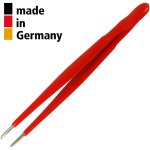 פינצטה מקצועית - 200MM - ROUND & BLUNT - SERRATED TIPS