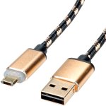 כבל ROLINE GOLD - 1M - REV MICRO B(M) ~ A(M) - USB 2.0