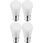 רביעיית נורות COOL WHITE LED 3W - חיבור B22 - עדשה חלבית