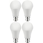 רביעיית נורות WARM WHITE LED 10W - חיבור B22 - עדשה חלבית