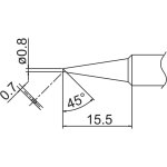 ראש מלחם - HAKKO T18-C08 - 45º BEVELED 0.8MM