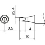 ראש מלחם - HAKKO T15-D24 - CHISEL 2.4MM