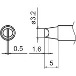 ראש מלחם - HAKKO T15-D32 - CHISEL 3.2MM