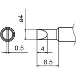 ראש מלחם - HAKKO T15-D4 - CHISEL 4MM