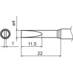 ראש מלחם - HAKKO T15-DL4 - LONG CHISEL 4MM