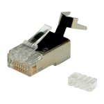 מחבר מסוכך RJ45 8P8C - זכר ללחיצה לכבל - CAT6