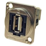 מתאם לפנל - USB 2.0 A (F) ~ USB 2.0 A (F) - CSK HOLES