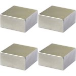 סט 4 מגנטים - NEODYMIUM BLOCK - 25MM X 10MM X 5MM