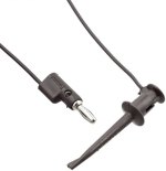 כבל בדיקה שחור - POMONA 3782 , HOOK ~ 4MM PLUG , 900MM