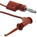 כבל בדיקה אדום - POMONA 5053 , HOOK ~ 4MM PLUG , 1.2M