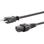 כבל חשמל יצוק עם נעילת 2M , IEC C13 ~ CH PLUG - IEC LOCK